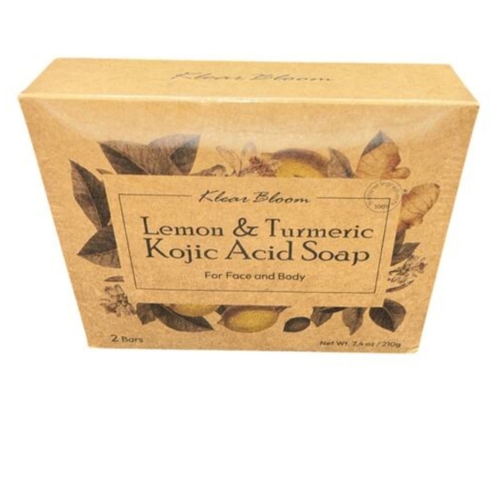 Lemon & Turmeric Kojic Acid Soap - For Face & Body (2 Bars In 1 Package)